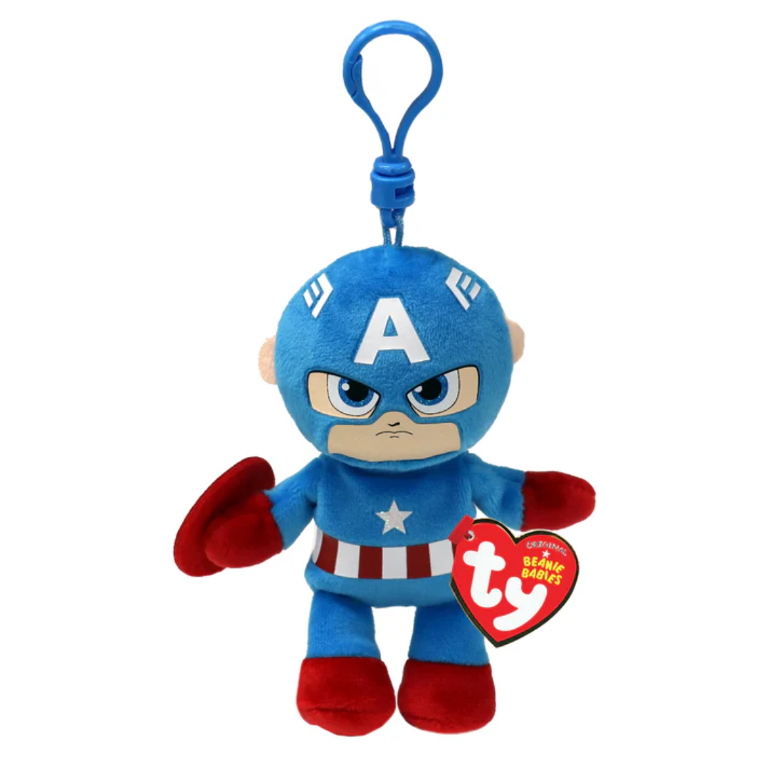 TY BEANIE BABIES CLIP MARVEL - CAPTAIN AMERICA