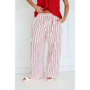 FOR FLORA THEA WIDE LEG PANTS - WHITE WITH RED STRIPE [SZ:XS]