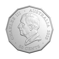 ROYAL AUSTRALIAN MINT 50 CENT 2025 UNCIRCULATED COIN - CHRISTMAS FESTIVE FLORALS