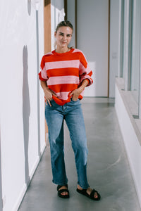 MISS MARLOW BRADY KNIT - RED & PINK STRIPE [SZ:S/M]