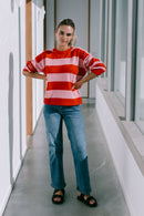 MISS MARLOW BRADY KNIT - RED & PINK STRIPE [SZ:S/M]