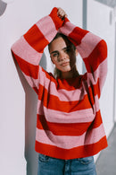 MISS MARLOW BRADY KNIT - RED & PINK STRIPE [SZ:S/M]