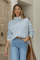 MISS MARLOW BILLIE KNIT - BLUE & WHITE STRIPE [SZ:S/M]