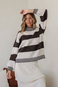 MISS MARLOW TILLY KNIT - BROWN & CREAM STRIPE M/L