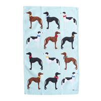 ALLGIFTS AUSTRALIA COTTON TEA TOWEL - GREYHOUNDS