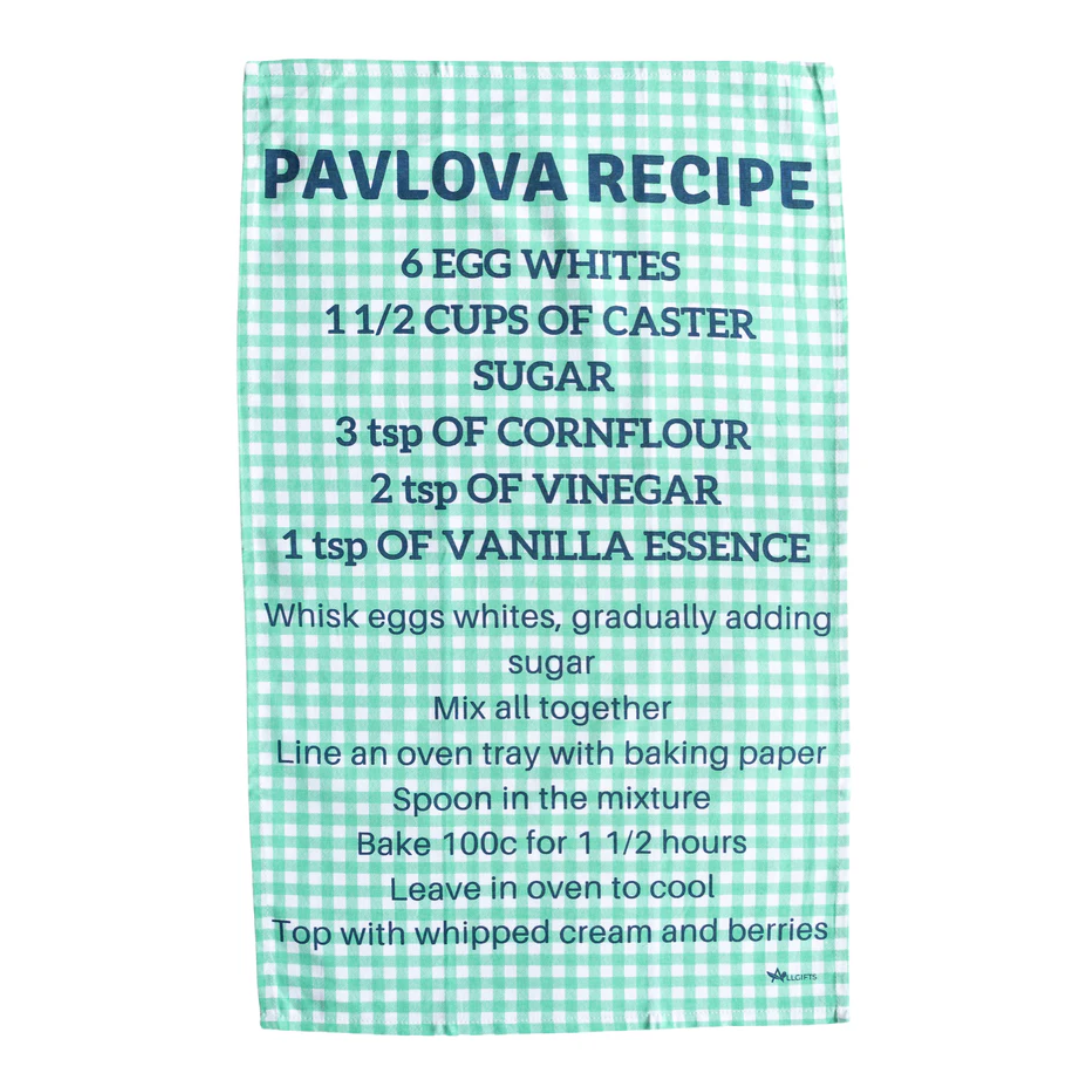 ALLGIFTS AUSTRALIA COTTON TEA TOWEL - PAVLOVA RECIPE