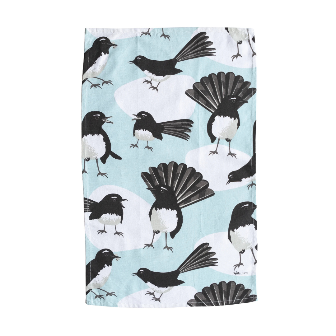 ALLGIFTS AUSTRALIA TEA TOWEL - WILLIE WAGTAIL