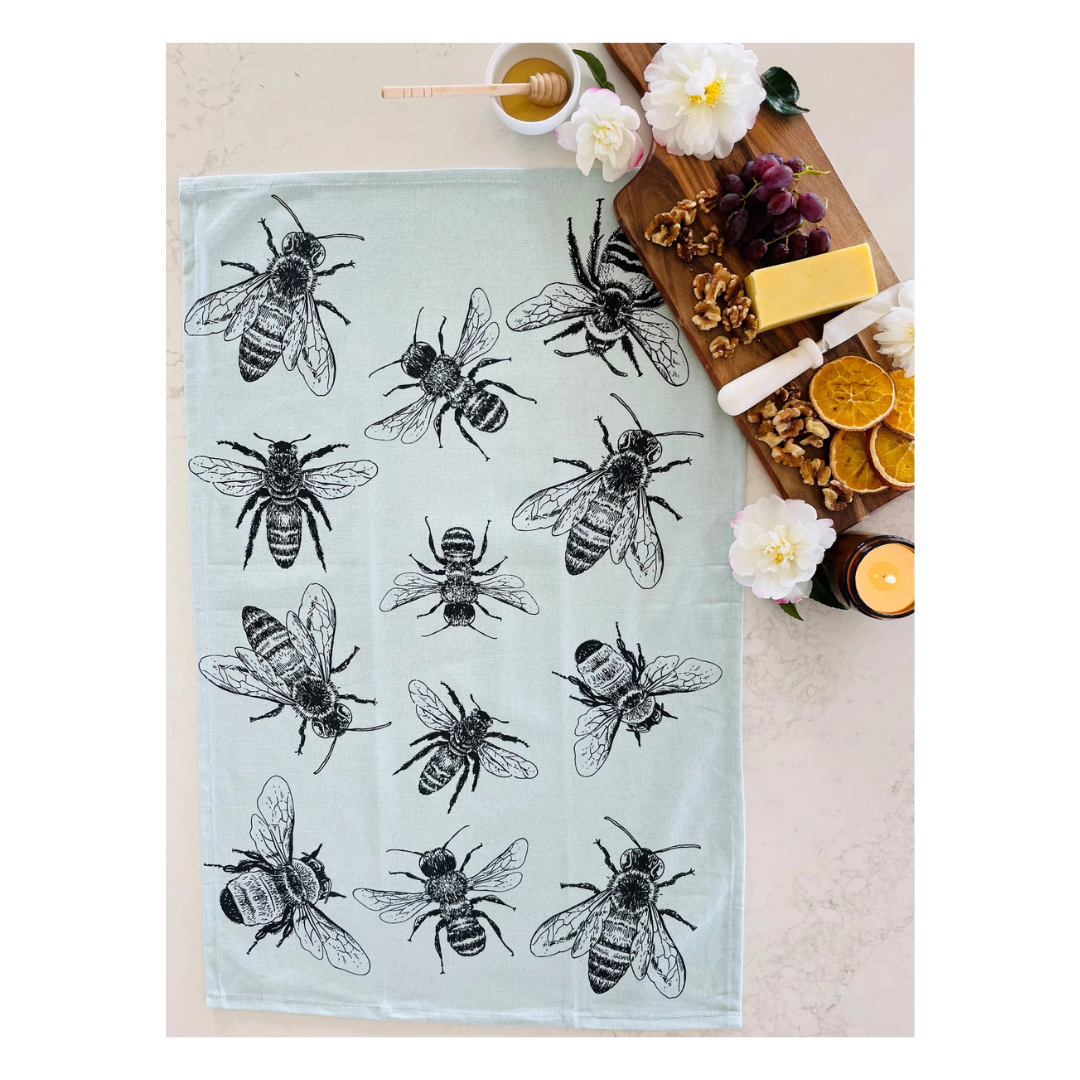 ALLGIFTS AUSTRALIA TEA TOWEL - SKETCH BEE
