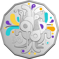 ROYAL AUSTRALIAN MINT 50 CENT UNCIRCULATED 2025 COLOURED COIN 'CELEBRATIONS'