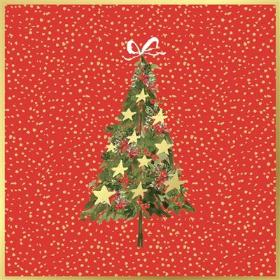 HENDERSON GREETINGS BOXED CHRISTMAS CARDS LUXURY 8pk - TREE WITH BOW