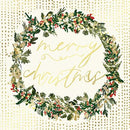 HENDERSON GREETINGS BOXED CHRISTMAS CARDS LUXURY 8pk - GOLD WREATH