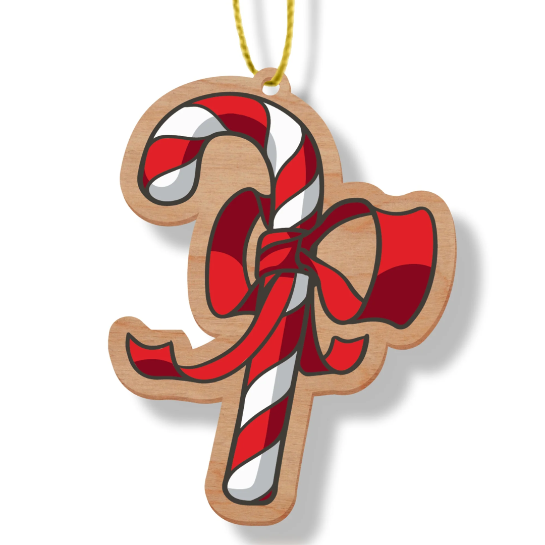 ARTICO WOODEN CHRISTMAS ORNAMENT - CANDY CANE