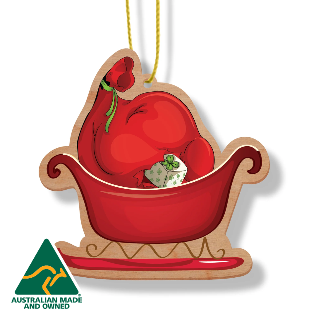 ARTICO WOODEN CHRISTMAS ORNAMENT - SANTA'S SLEIGH