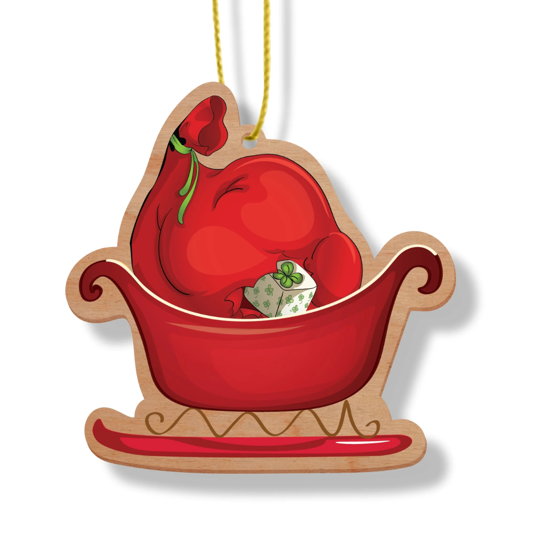 ARTICO WOODEN CHRISTMAS ORNAMENT - SANTA'S SLEIGH