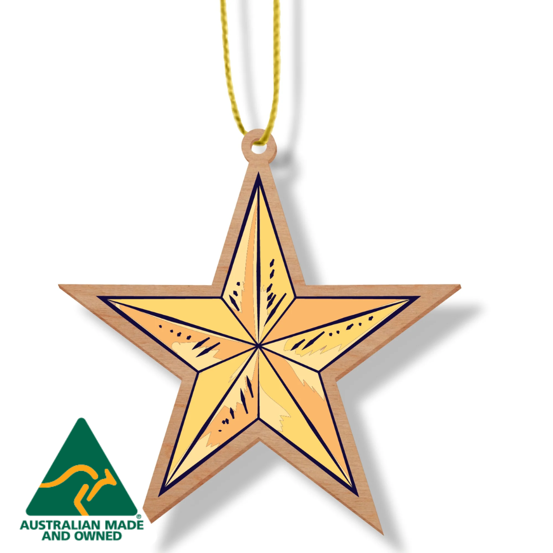 ARTICO WOODEN CHRISTMAS ORNAMENT - STAR