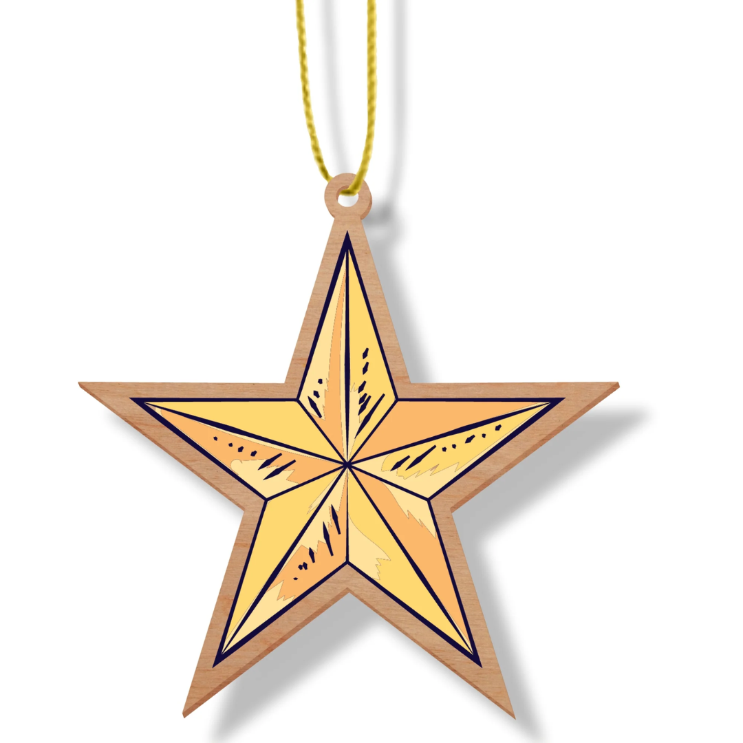 ARTICO WOODEN CHRISTMAS ORNAMENT - STAR