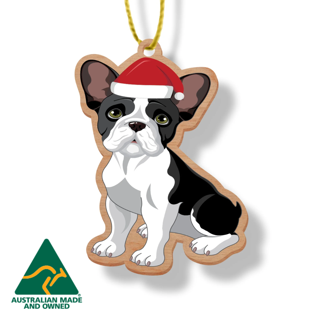 ARTICO WOODEN CHRISTMAS ORNAMENT - FRENCH BULLDOG