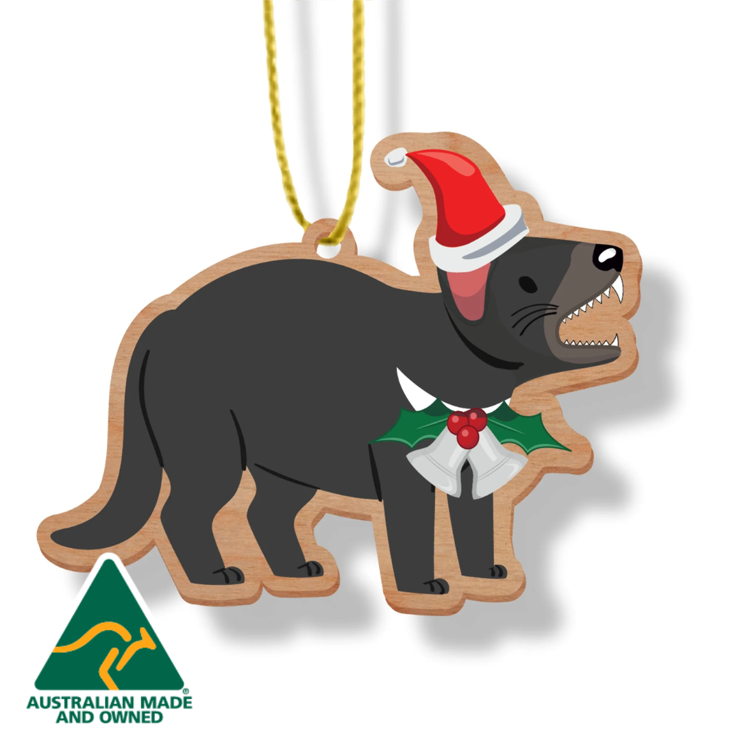 ARTICO WOODEN CHRISTMAS ORNAMENT - TASMANIAN DEVIL