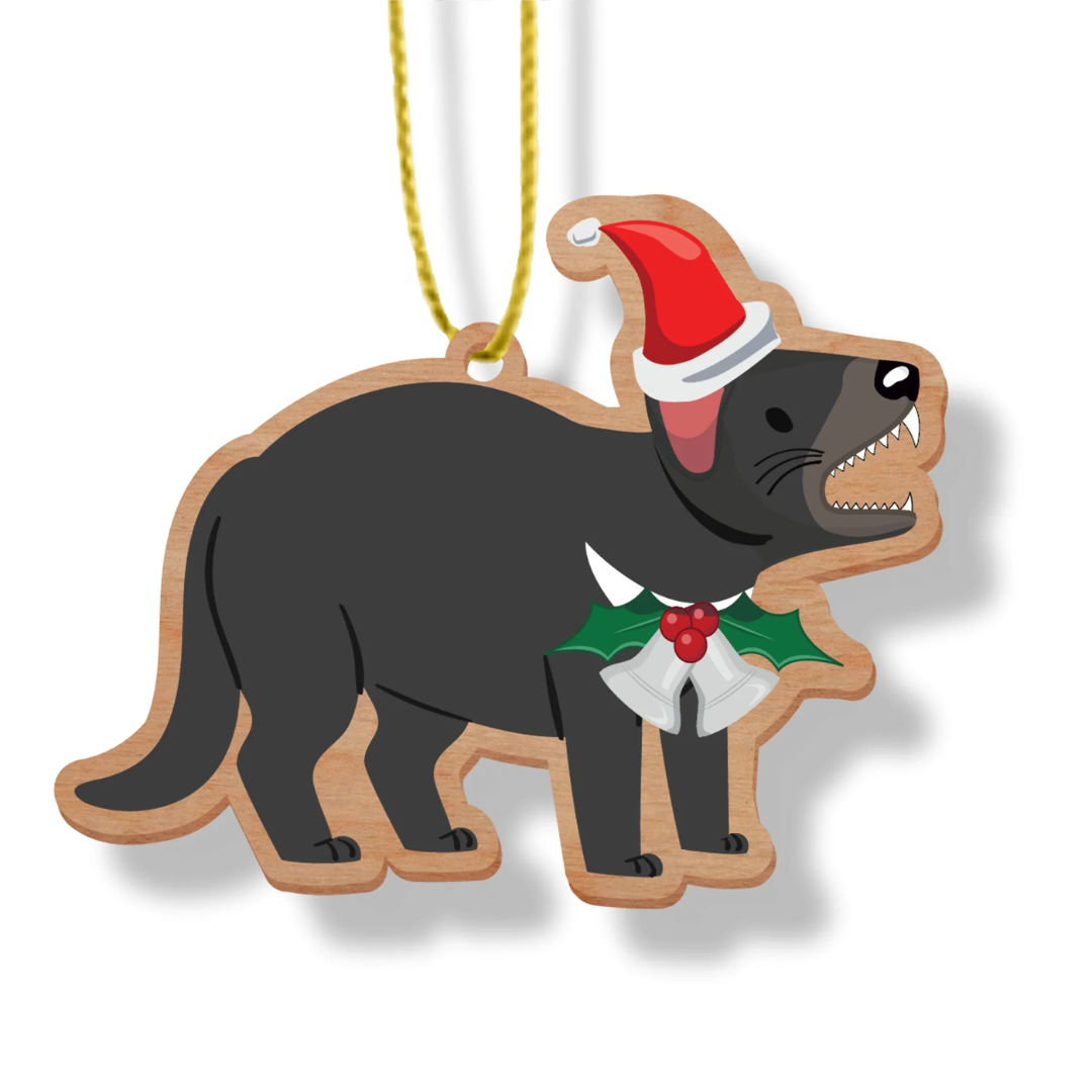 ARTICO WOODEN CHRISTMAS ORNAMENT - TASMANIAN DEVIL