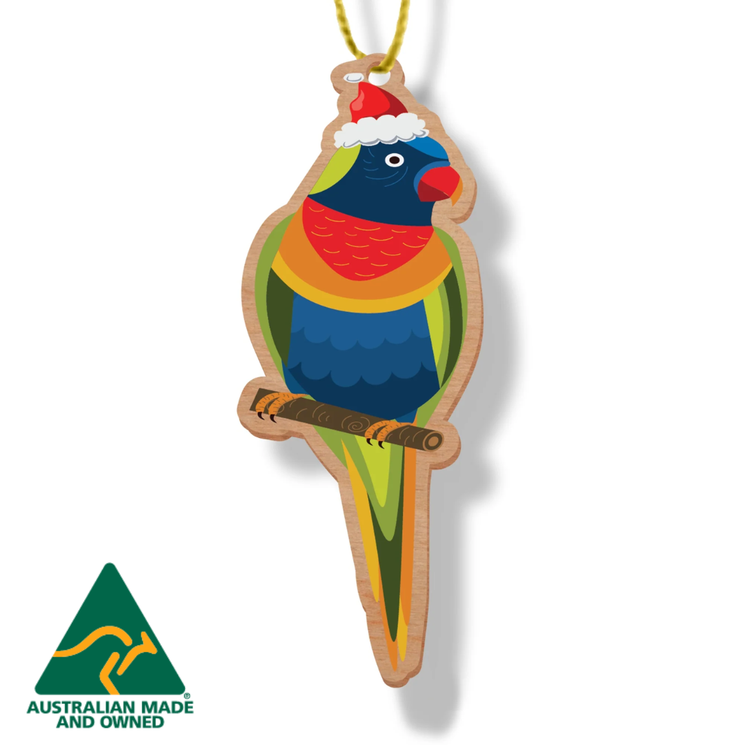 ARTICO WOODEN CHRISTMAS ORNAMENT - RAINBOW LORIKEET