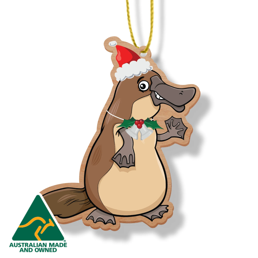 ARTICO WOODEN CHRISTMAS ORNAMENT - PLATYPUS CARTOON