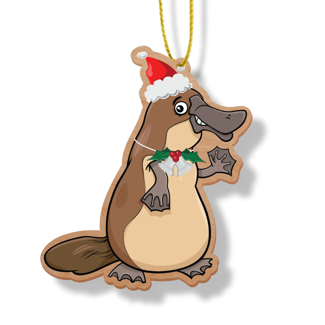 ARTICO WOODEN CHRISTMAS ORNAMENT - PLATYPUS CARTOON