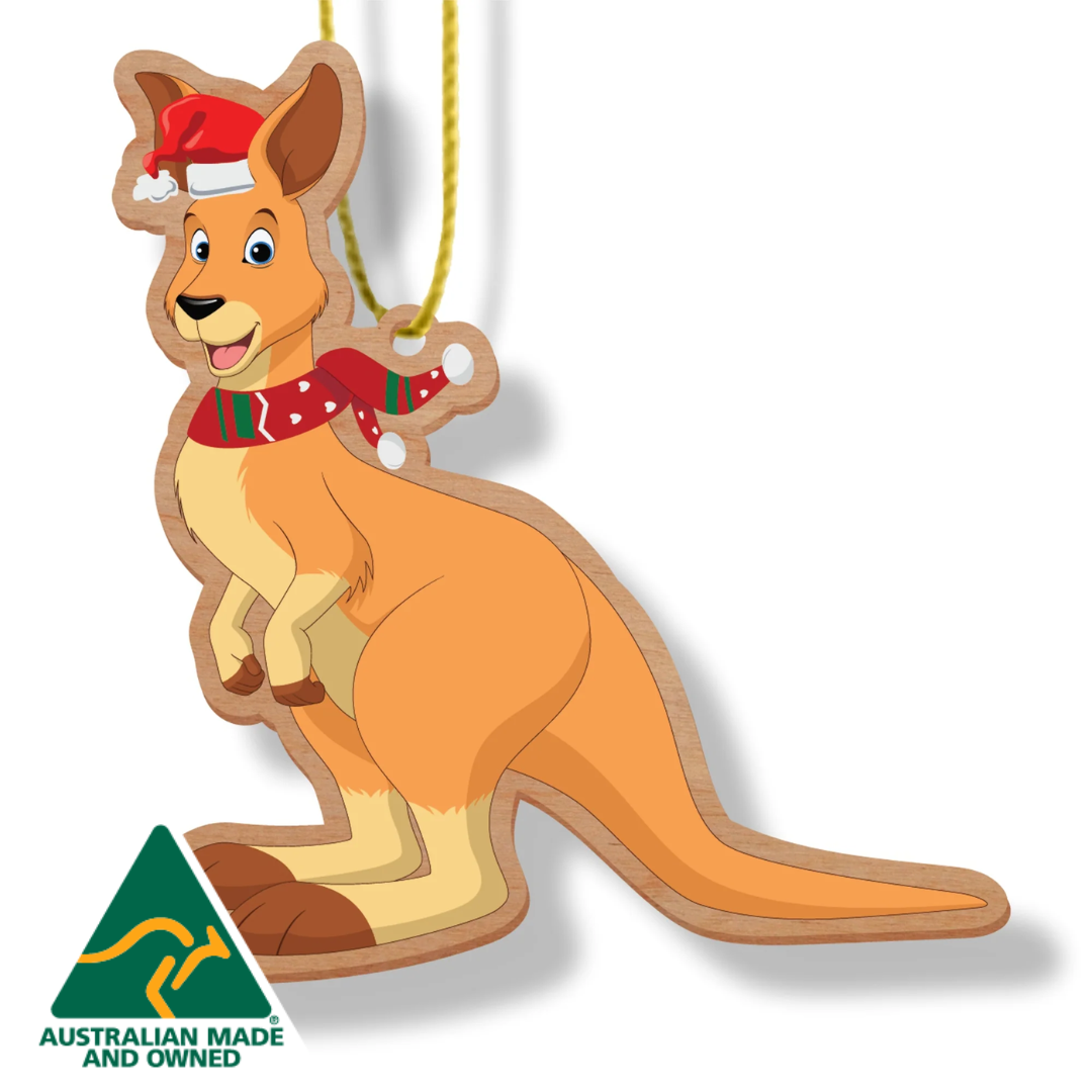 ARTICO WOODEN CHRISTMAS ORNAMENT - KANGAROO