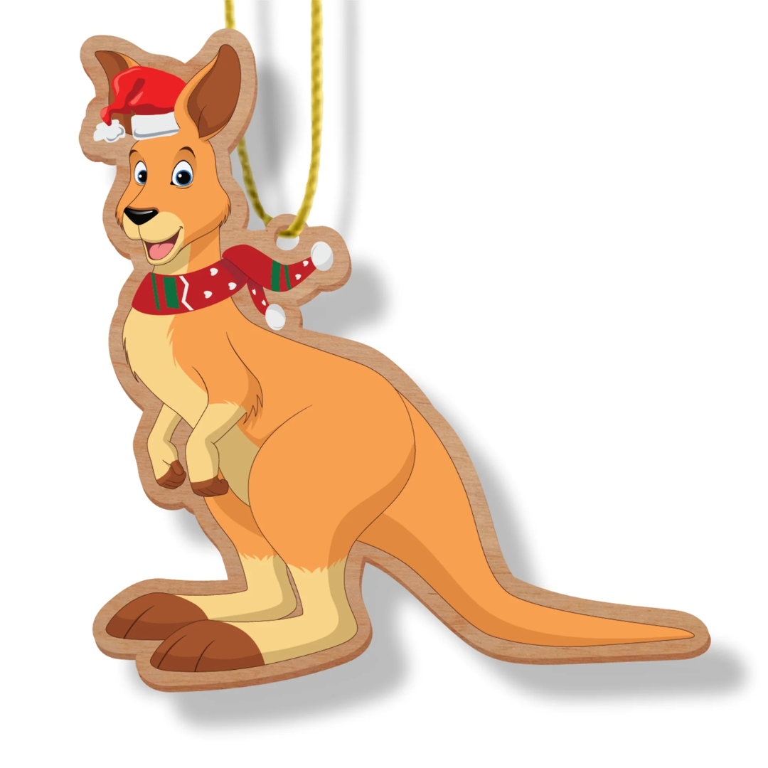 ARTICO WOODEN CHRISTMAS ORNAMENT - KANGAROO