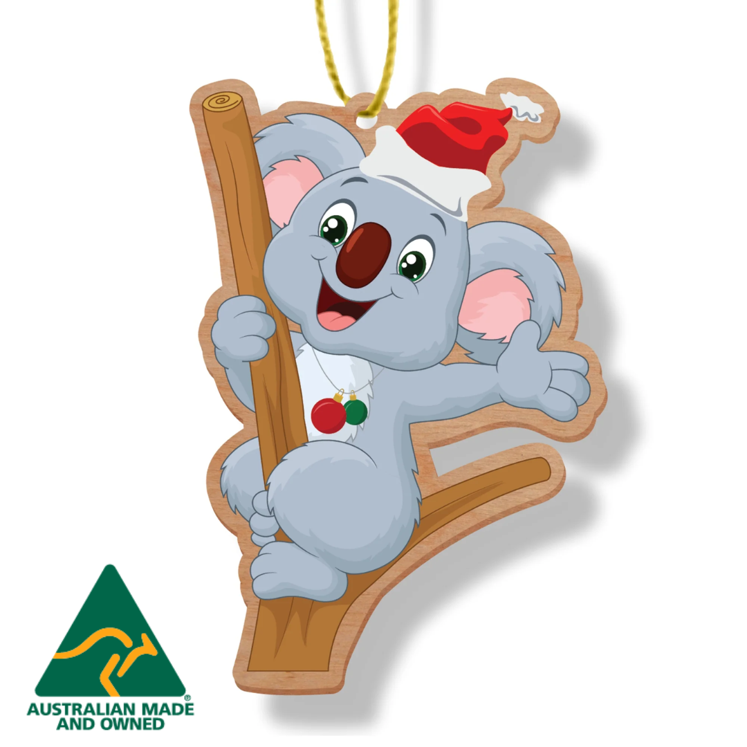 ARTICO WOODEN CHRISTMAS ORNAMENT - KOALA CARTOON
