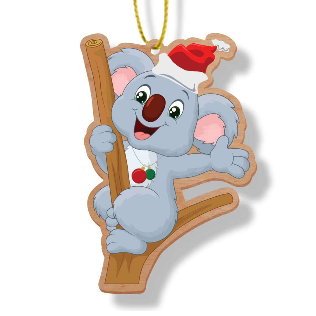 ARTICO WOODEN CHRISTMAS ORNAMENT - KOALA CARTOON