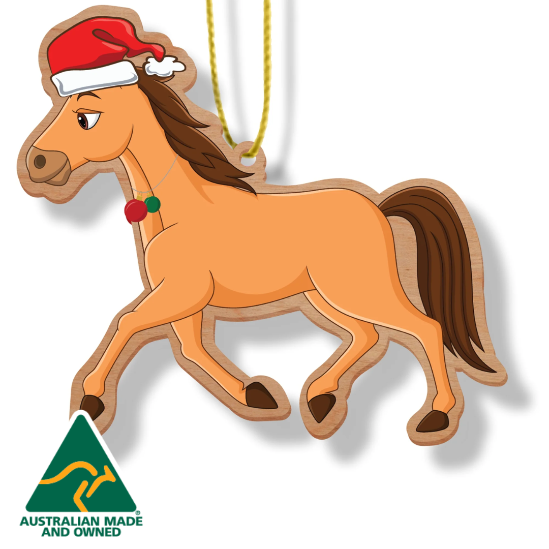 ARTICO WOODEN CHRISTMAS ORNAMENT - HORSE