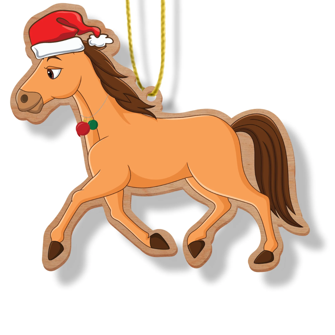 ARTICO WOODEN CHRISTMAS ORNAMENT - HORSE
