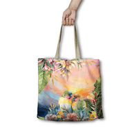 LISA POLLOCK REUSABLE SHOPPING BAG - LOVE BIRD SUNSET
