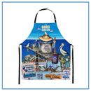 LISA POLLOCK COTTON BBQ APRON - GOOD CATCH [DES:GOOD CATCH]