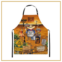LISA POLLOCK COTTON BBQ APRON - CAMPFIRE BEERS [DES:CAMPFIRE RECIPES]