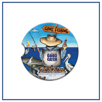 LISA POLLOCK CERAMIC CAR COASTER - GOOD CATCH [DES:GOOD CATCH]