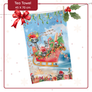 LISA POLLOCK COTTON TEA TOWEL - FESTIVE FRIVOLITIES