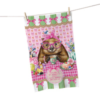LISA POLLOCK COTTON TEA TOWEL - WONDA WOMBAT