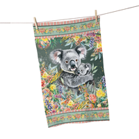 LISA POLLOCK COTTON TEA TOWEL - KOALA CUDDLES