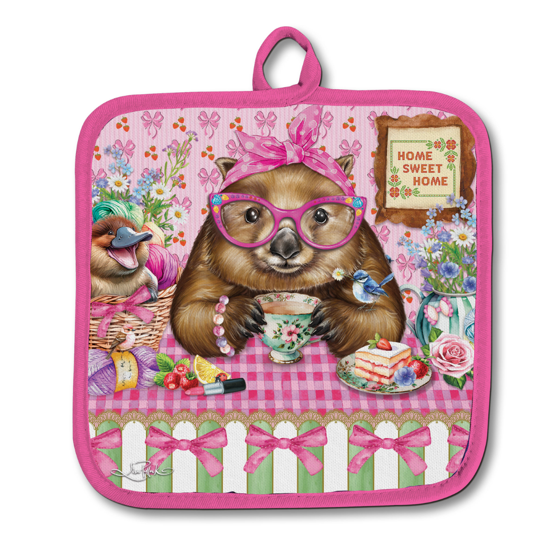 LISA POLLOCK OVEN MITT/POT HOLDER SET - WONDA WOMBAT
