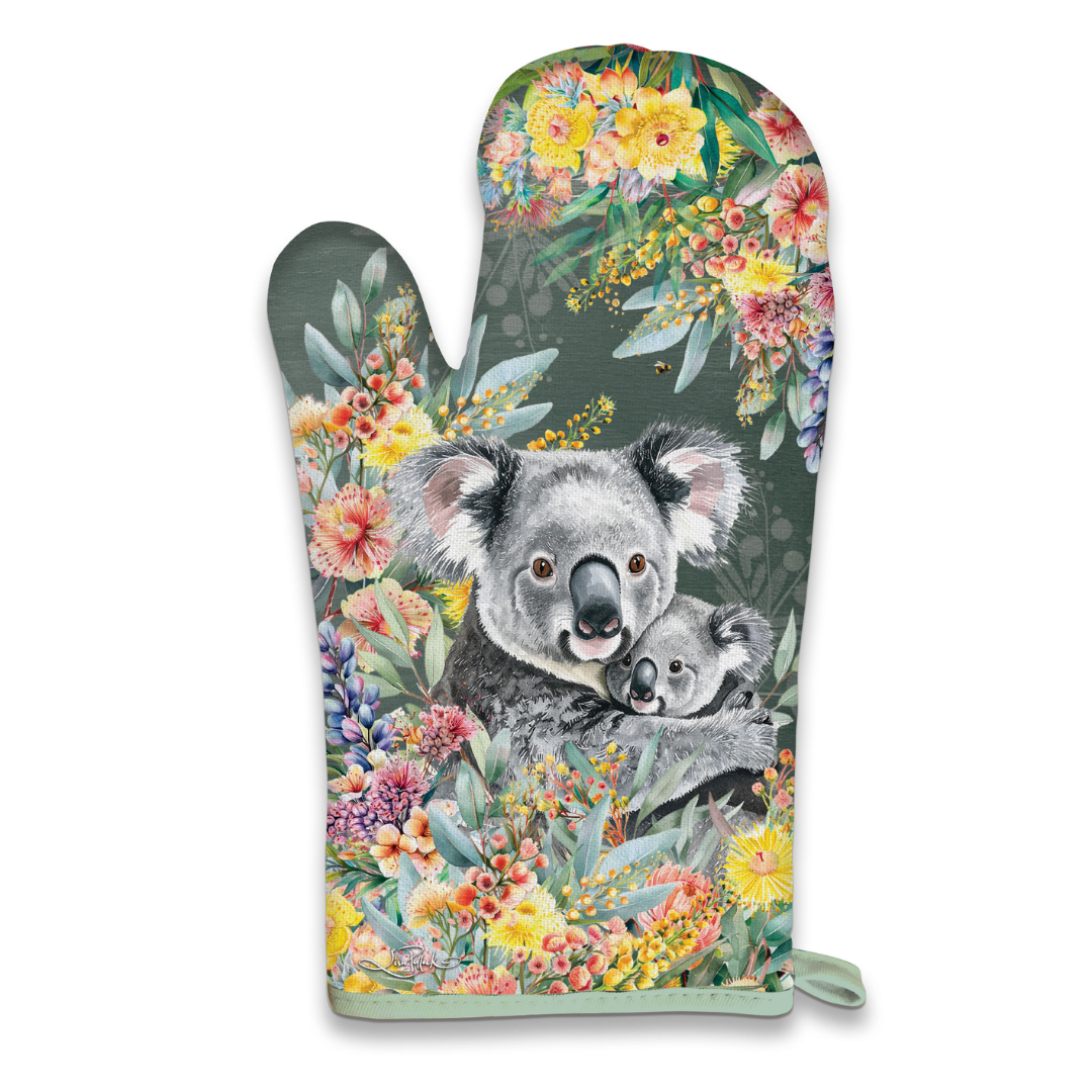 LISA POLLOCK OVEN MITT/POT HOLDER SET - KOALA CUDDLES
