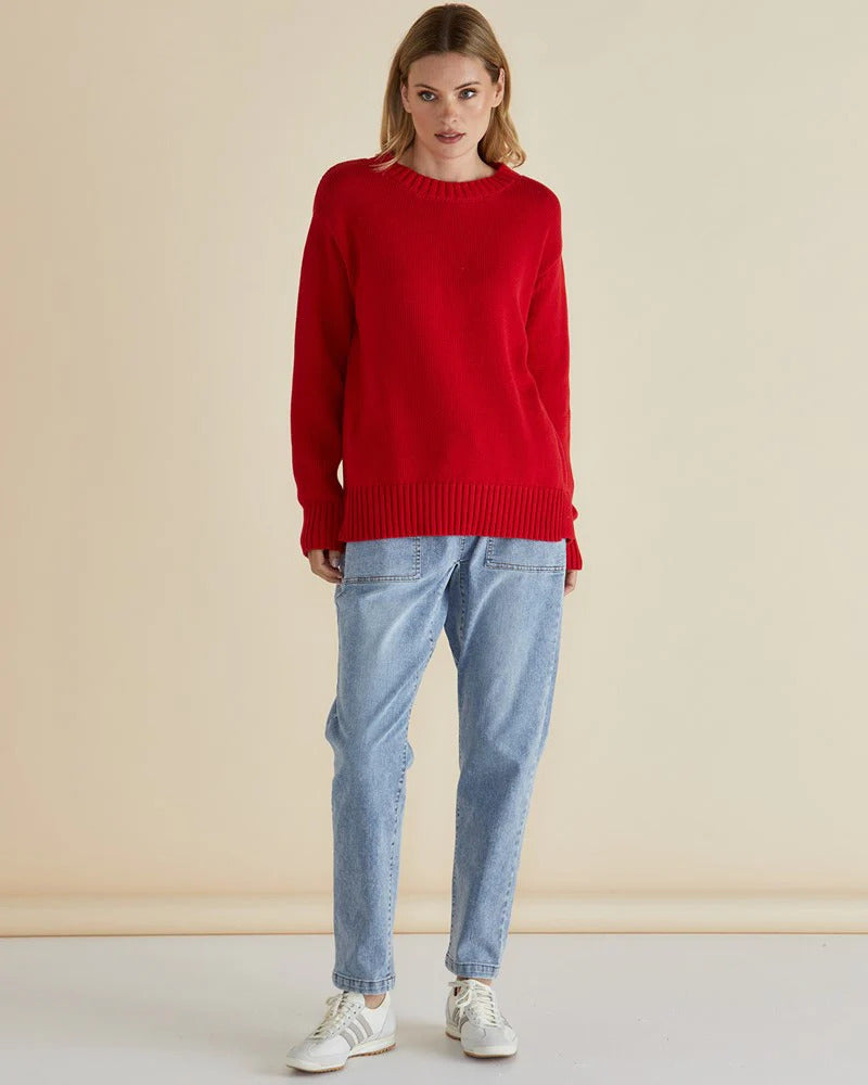 BETTY BASICS ANDY KNIT SWEATER RED [SZ:M]