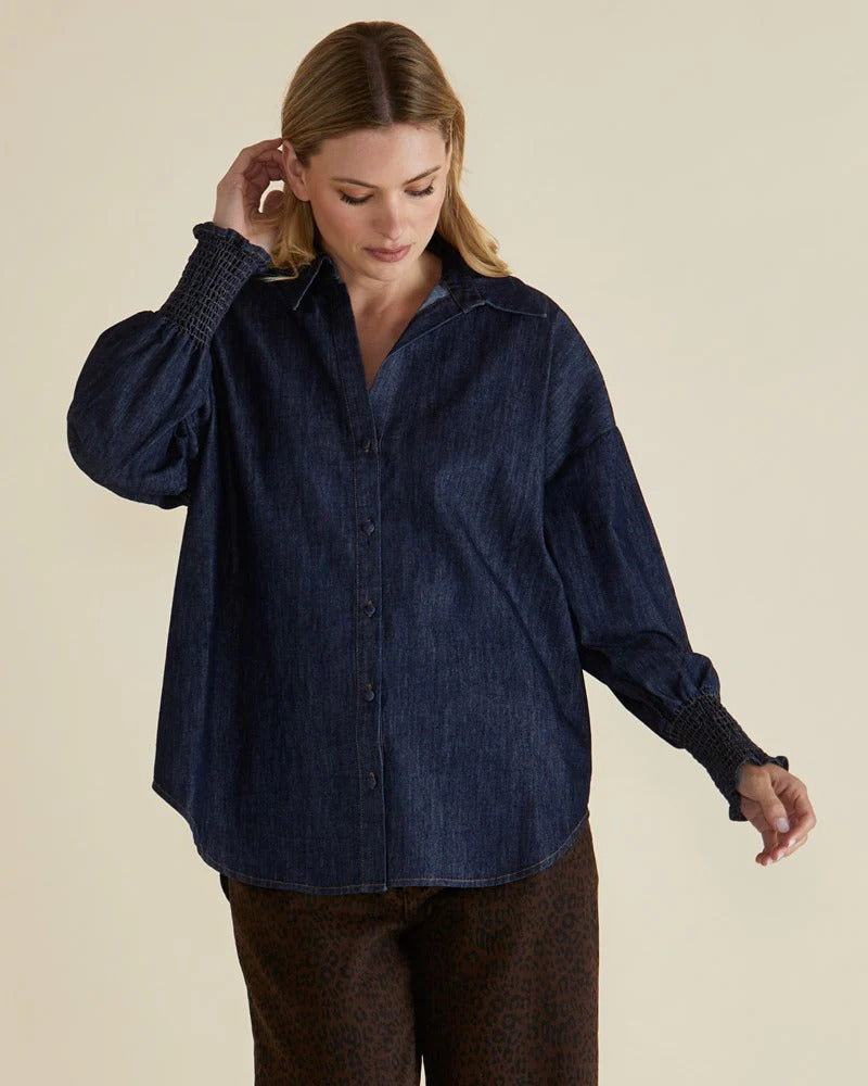 BETTY BASICS SONDERBORG SHIRT DARK INK DENIM