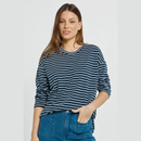 BETTY BASICS - VIENNA TEE NAVY/WHITE/BLUE STRIPE 8 [SZ:8]