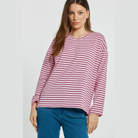 BETTY BASICS - VIENNA TEE PINK/PURPLE/RED STRIPE [SZ:10]
