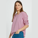BETTY BASICS - VIENNA TEE PINK/PURPLE/RED STRIPE [SZ:10]