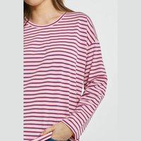 BETTY BASICS - VIENNA TEE PINK/PURPLE/RED STRIPE [SZ:10]