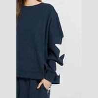BETTY BASICS - SASKIA SWEATSHIRT NAVY/WHITE STARS [SZ:12]