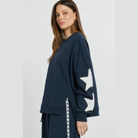 BETTY BASICS - SASKIA SWEATSHIRT NAVY/WHITE STARS [SZ:12]