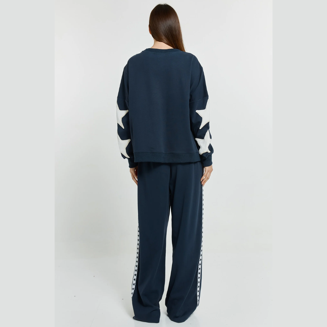 BETTY BASICS - SASKIA TRACKPANT NAVY/WHITE STARS 12 [SZ:12]